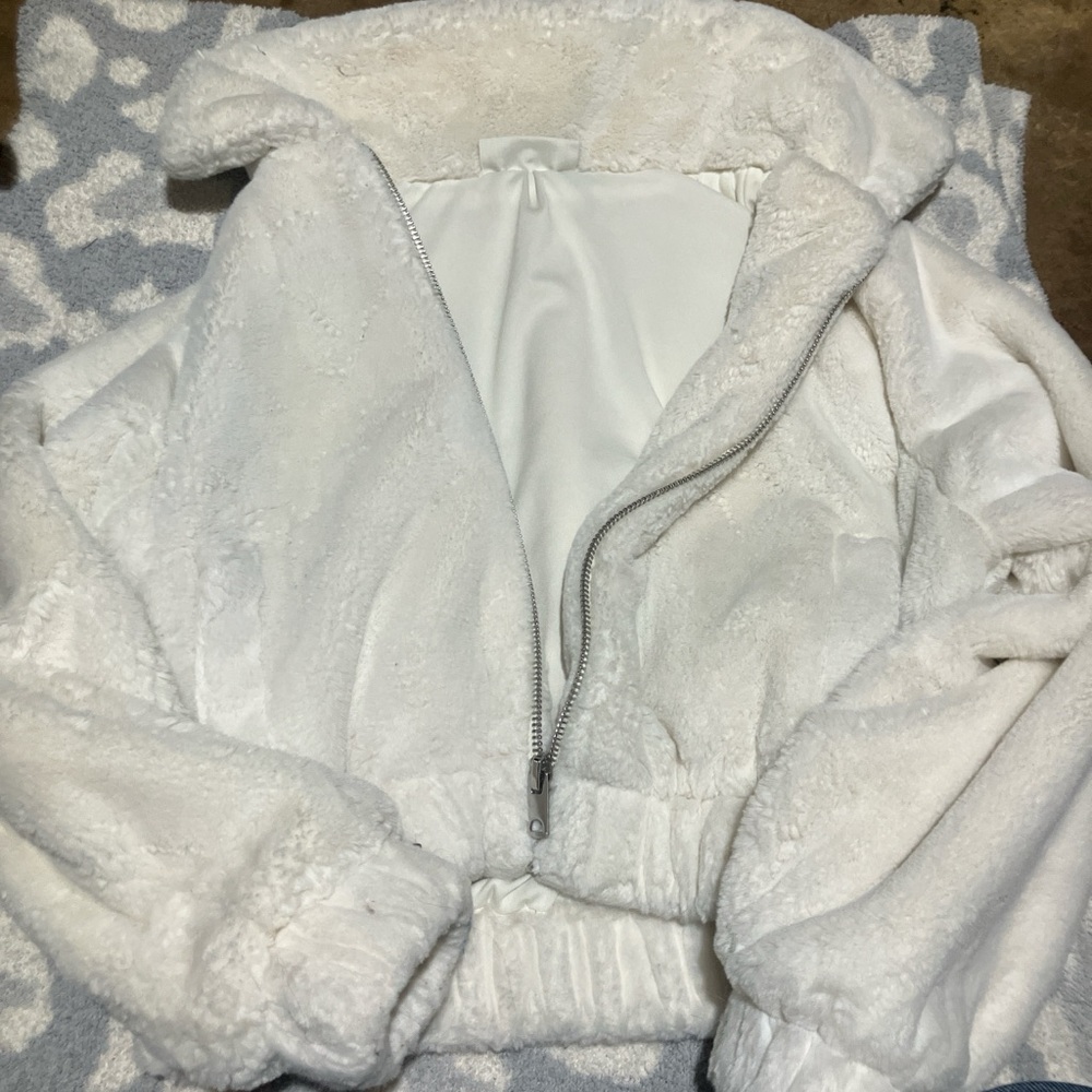 Cozy White Faux Fur Jacket